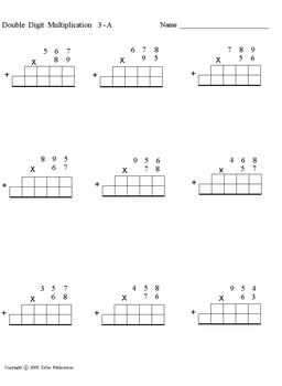 double digit multiplication with grids tpt