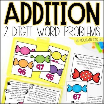 2 Digit Story Addition with Regrouping Problems Activity | Math Center