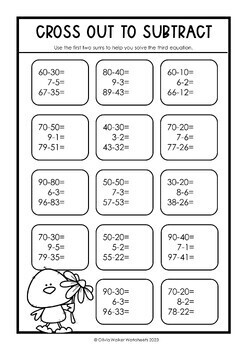 Double Digit (Two Digit) Subtraction - Without Regrouping ...