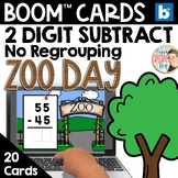 Double Digit Subtraction No Regrouping BOOM™ Cards | Zoo Day