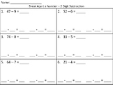 Double Digit Subtraction Strategies Worksheets - Compensat