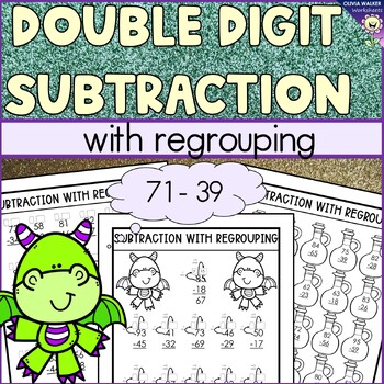 Preview of Double Digit Subtraction - With Regrouping (Two Digit Subtraction) Worksheets