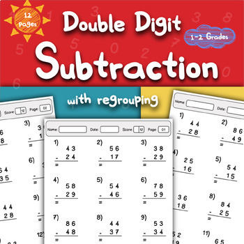 Double Digit Subtraction Worksheets with Regrouping ( Subtracting Two ...
