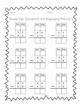 Double Digit Subtraction with Regrouping by Happy to be in K-3 | TpT
