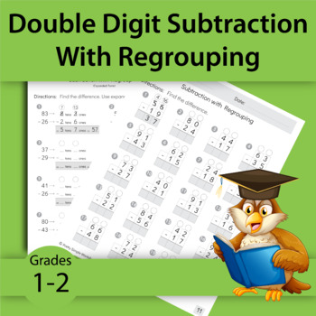 Double Digit Subtraction with Regrouping Worksheets by Pretty Simple ...