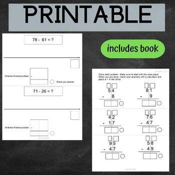 Double Digit Subtraction with borrowing and without for Special Education