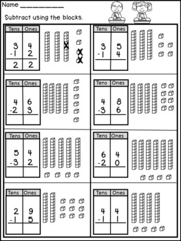 Double Digit Subtraction without Regrouping by Dana's ...