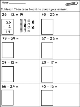 Double Digit Subtraction Without Regrouping By Dana's Wonderland