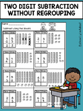 Double Digit Subtraction without Regrouping Worksheets wit