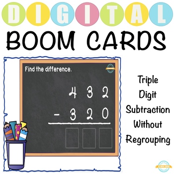 Preview of Double Digit Subtraction without Regrouping - Boom Cards™