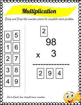 Preview of Double Digit by Single Digit Interactive Multiplication