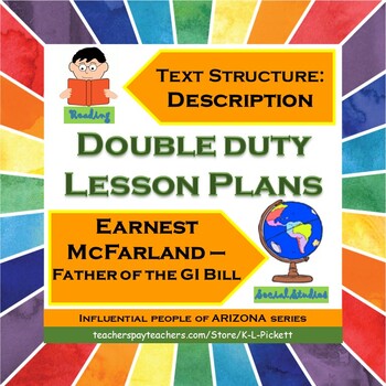 Preview of Double Duty Lesson Plan - Text Structure of Description and Earnest McFarland