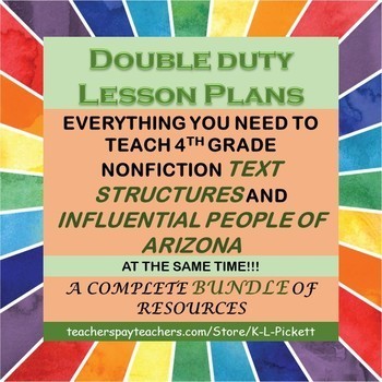 Preview of Double Duty Lesson Plans Bundle - Text Structures & Influential Arizona People