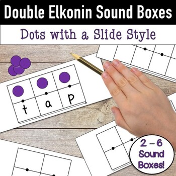 Preview of Double Elkonin Sound Boxes: Dots with a Slide Style- Personal & Commercial Use