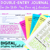 Double Entry Journal Reading & Writing Activity DIGITAL + PRINT