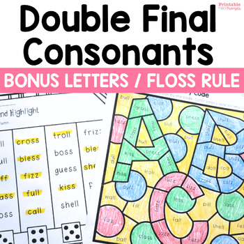 Preview of Double Final Consonants - Sorting, Games & Worksheets for Bonus letters