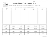 Double Final Consonant Sorting Worksheet -ff, -ll, -zz, -ss, -dd