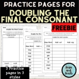 Double Final Consonant (When adding -ed and -ing) Practice
