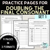 Double Final Consonant (When adding -ed and -ing) Practice