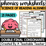 Double Final Consonants Phonics Worksheets- The Science of