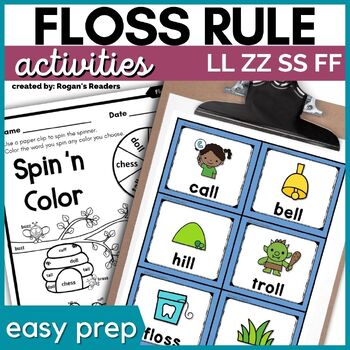 Preview of Double Final Consonants Center Activities and No-Prep Worksheets - Floss Rule
