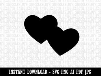 double heart clip art black and white