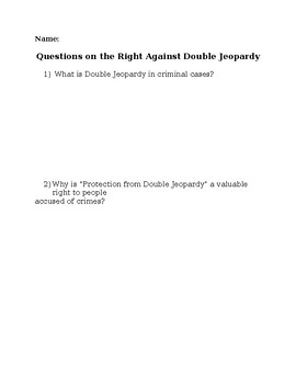 Preview of Double Jeopardy Case Example