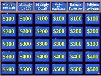 Preview of Double Jeopardy Multiplication