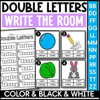 Preview of Double Letters Write the Room Double Consonants BB DD FF GG LL MM NN PP RR SS TT