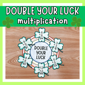 Preview of Double Multiplication St. Patrick's Day Math Craft, Multiply Math Craft
