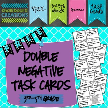 Preview of Double Negative Task Cards (FREE)