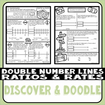 Preview of Double Number Lines Ratios and Rates Discover & Doodle