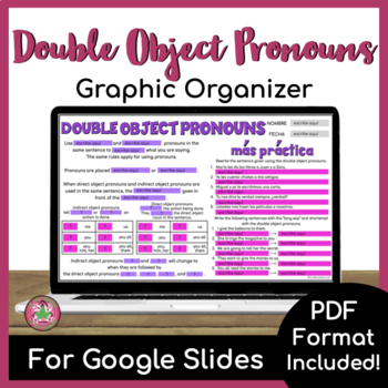 Preview of Double Object Pronoun Graphic Organizer | DIGITAL + PRINT