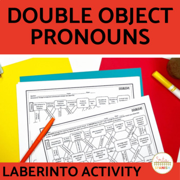 Preview of Double Object Pronoun Spanish Maze Practice Activity with DIGITAL Option