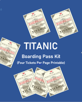 Preview of Double Sided Colored TITANIC Boarding Tickets