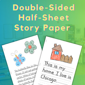 Preview of Double-Sided Half-Sheet Story Paper - Two Versions