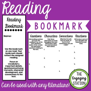 Double-Sided Interactive Reading Bookmark