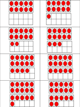 Double Tens Frame Matching Game by Reading Group | TPT