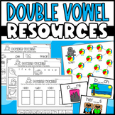 Double Vowel Literacy Center Sort, Game, and Worksheets