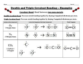 Preview of Double and Triple Covalent Bonding Using Lewis Dot Structures