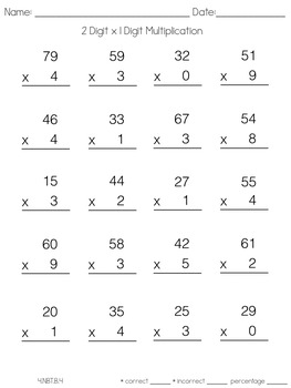 Double and Triple Digit Multiplication Fluency Pack by The Elementary ...