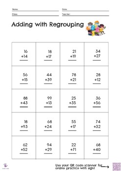 Preview of Double Digit Addition Smart Worksheet