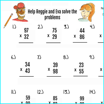 double digit multiplication worksheet teaching resources tpt
