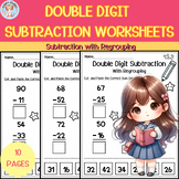 Double Digit Subtraction Worksheets with Regrouping.