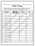 Doubles +1 (Near Doubles) Strategy Worksheet