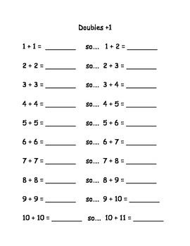 Doubles +1 and Doubles -1 by Explore Create Educate | TpT