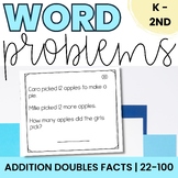 Doubles Addition Facts 22-100 - Word Problems for Kinderga
