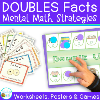 Preview of Doubles Facts Addition Strategies - Doubles Addition Worksheets, Games, Posters