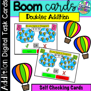 Preview of Doubles Addition Practice-Boom Cards
