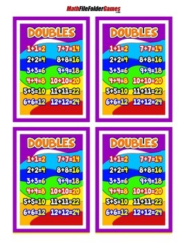 Doubles Anchor Chart with Cards for Students by MathFileFolderGames